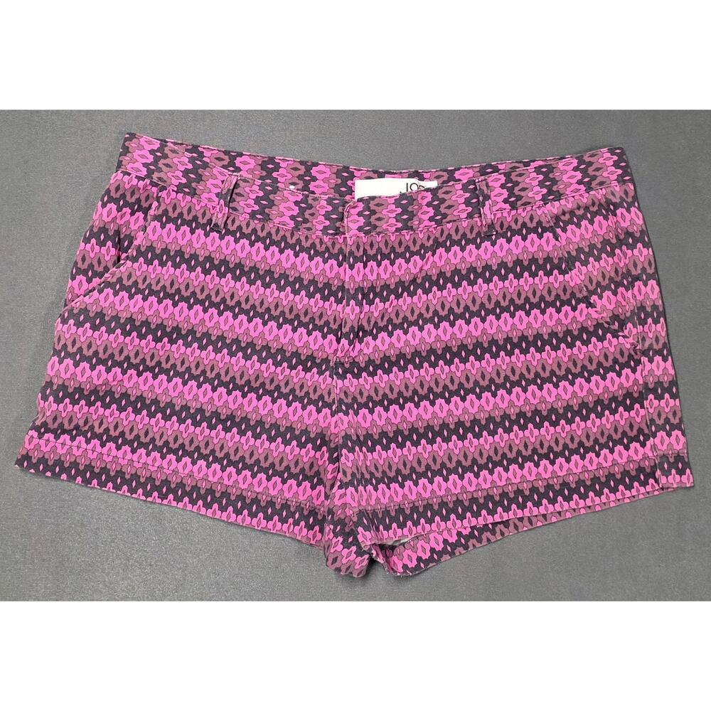 Joe Fresh Shorts Womens 14 Geometric Pattern Pink Black Chino